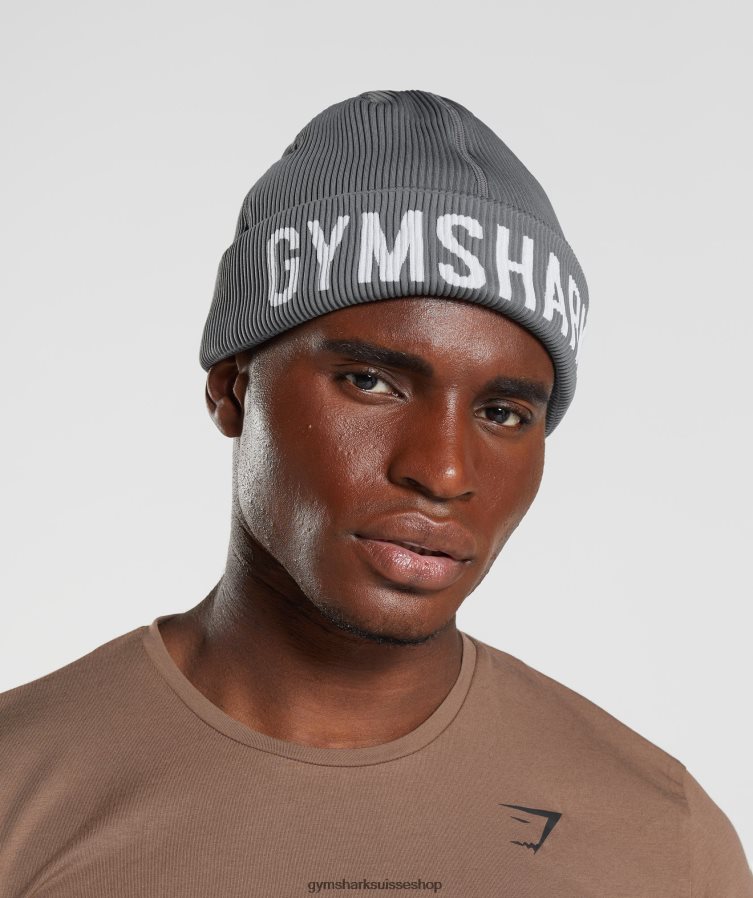 ch Gymshark unisexe bonnet docker sans coutures gris anthracite chiné 02FP6T1145 accessoires