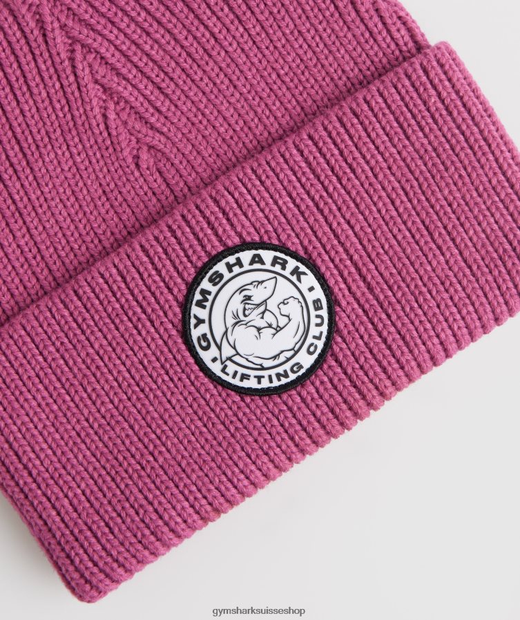 ch Gymshark unisexe bonnet à revers profond legacy rose profond 02FP6T1146 accessoires