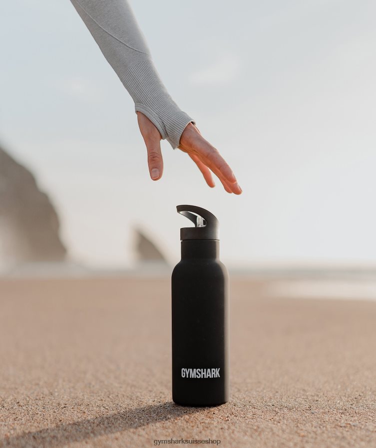 ch Gymshark unisexe bouteille d\'eau à paille rabattable noir 02FP6T1115 accessoires