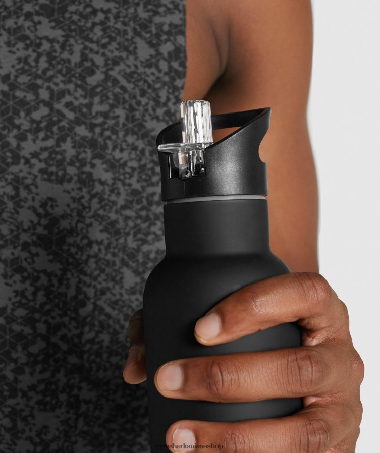 ch Gymshark unisexe bouteille d\'eau à paille rabattable noir 02FP6T1115 accessoires