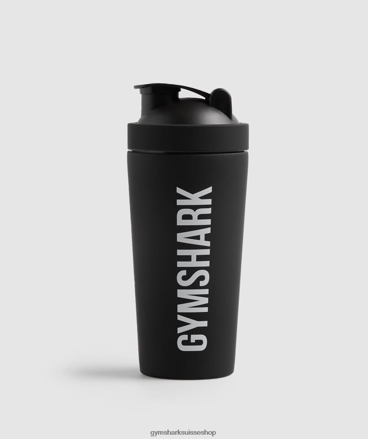 ch Gymshark unisexe flacon shaker en métal mat noir 02FP6T1120 accessoires