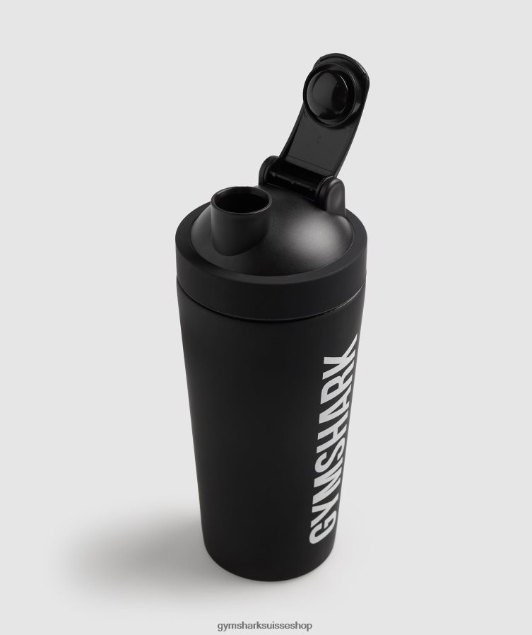 ch Gymshark unisexe flacon shaker en métal mat noir 02FP6T1120 accessoires