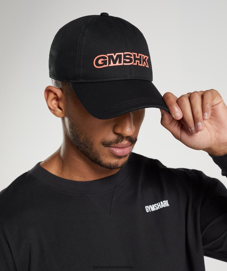ch Gymshark unisexe casquette de baseball gmshk noir/orange solstice 02FP6T1126 accessoires