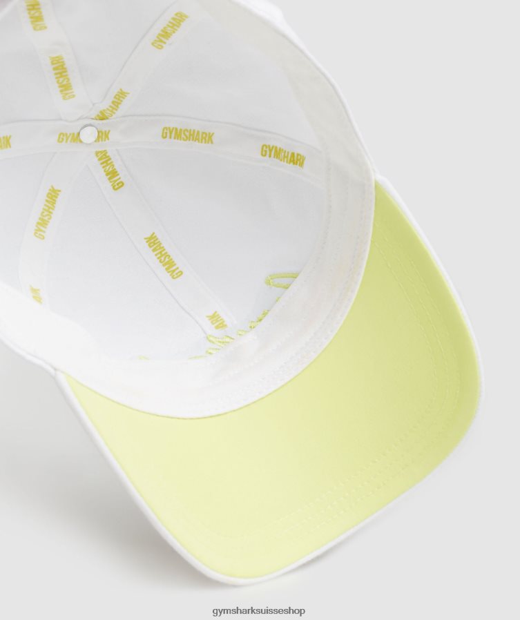 ch Gymshark unisexe casquette de baseball manuscrite blanc/vert luciole 02FP6T1123 accessoires