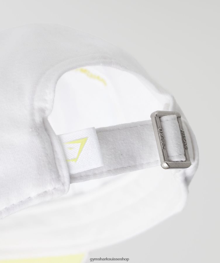 ch Gymshark unisexe casquette de baseball manuscrite blanc/vert luciole 02FP6T1123 accessoires