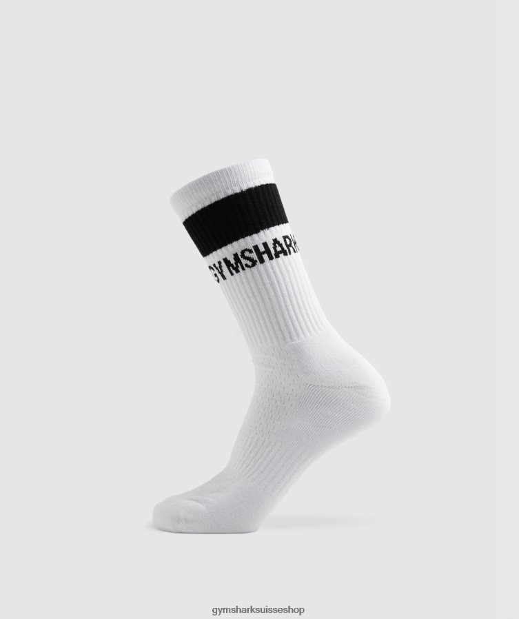 ch Gymshark unisexe 1 paire de chaussettes haut de gamme blanc noir 02FP6T1094 accessoires
