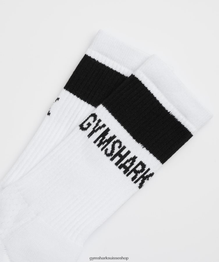 ch Gymshark unisexe 1 paire de chaussettes haut de gamme blanc noir 02FP6T1094 accessoires