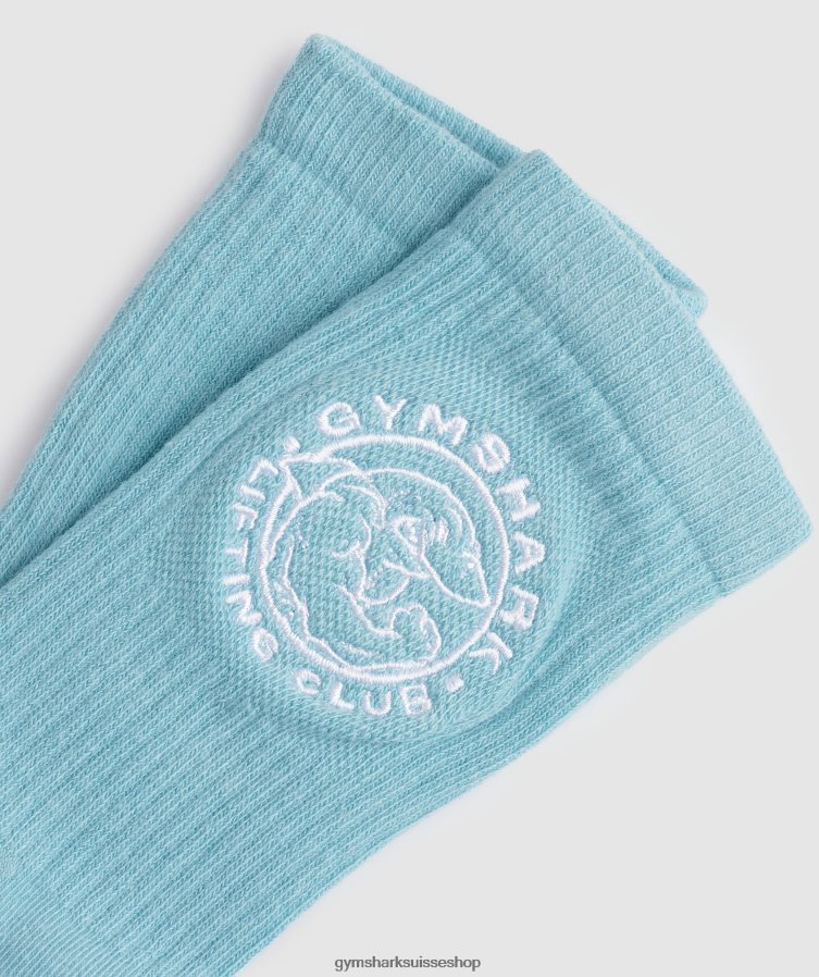 ch Gymshark unisexe Legacy crew chaussettes 2pk bleu iceberg/blanc 02FP6T1088 accessoires