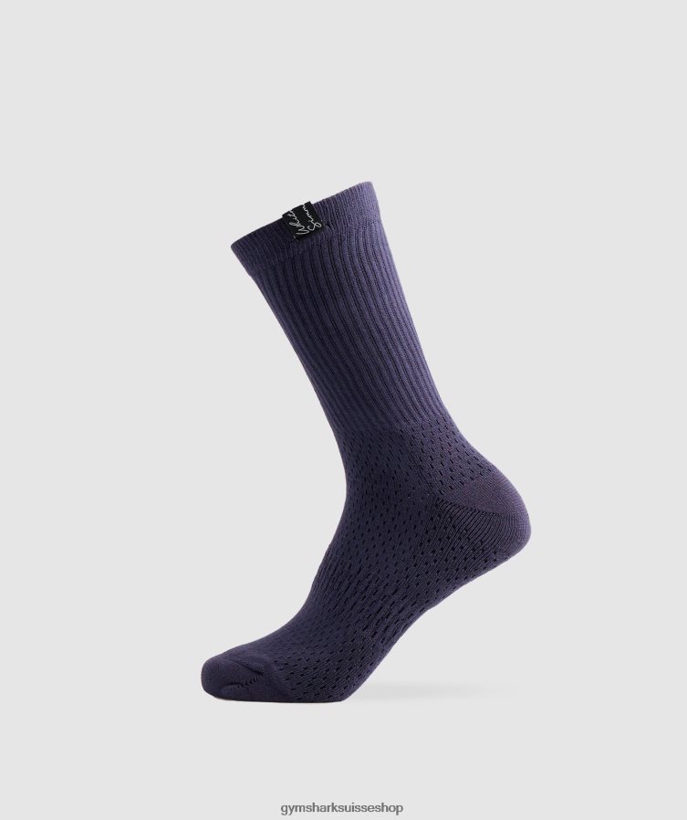 ch Gymshark unisexe Whitney Tab Crew Chaussettes 1pk marine indigo 02FP6T1096 accessoires