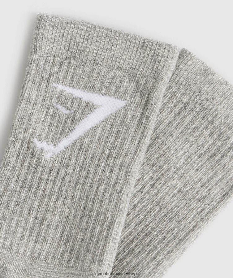 ch Gymshark unisexe chaussettes d\'équipage 5pk gris clair chiné 02FP6T1086 accessoires