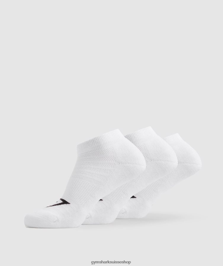 ch Gymshark unisexe socquettes 3pk blanc 02FP6T1101 accessoires