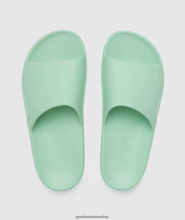 ch Gymshark unisexe diapositives du jour de repos vert pastel 02FP6T1064 accessoires