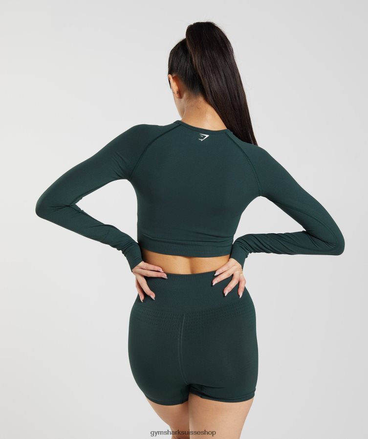ch Gymshark femmes crop top 2.0 sans couture vital marne verte des bois 02FP6T480 vêtements