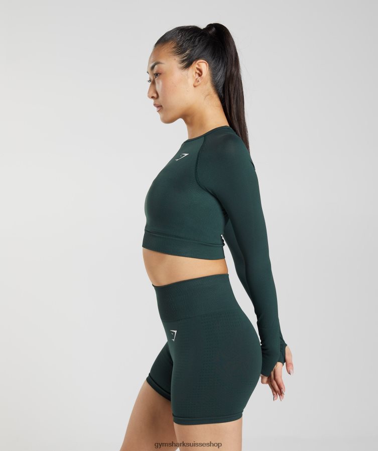 ch Gymshark femmes crop top 2.0 sans couture vital marne verte des bois 02FP6T480 vêtements