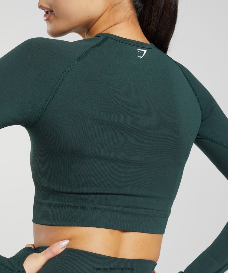 ch Gymshark femmes crop top 2.0 sans couture vital marne verte des bois 02FP6T480 vêtements