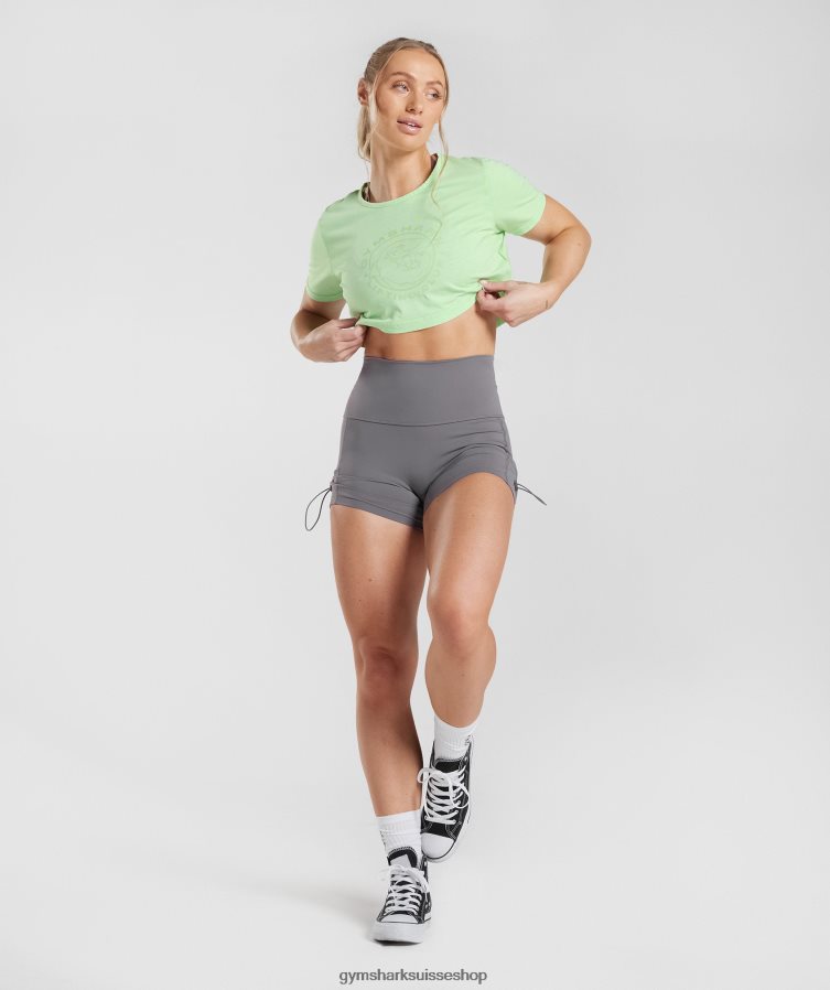 ch Gymshark femmes haut court hérité vert menthe fraîche/lavage acide 02FP6T503 vêtements