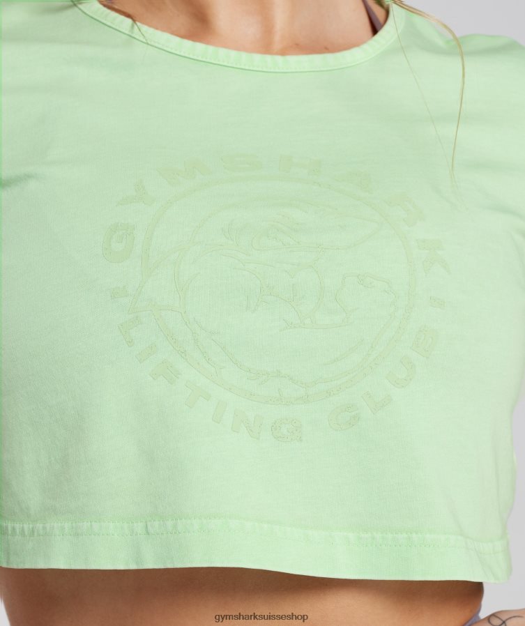 ch Gymshark femmes haut court hérité vert menthe fraîche/lavage acide 02FP6T503 vêtements