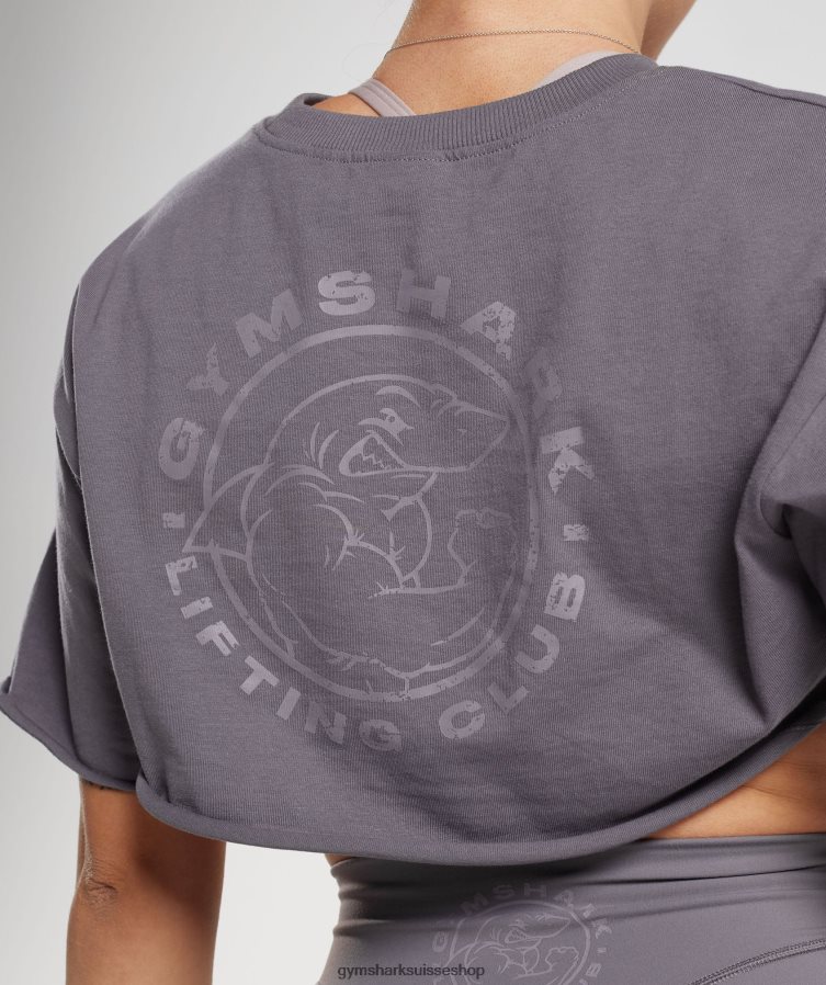 ch Gymshark femmes haut à haussement d\'épaules hérité gris titane 02FP6T494 vêtements