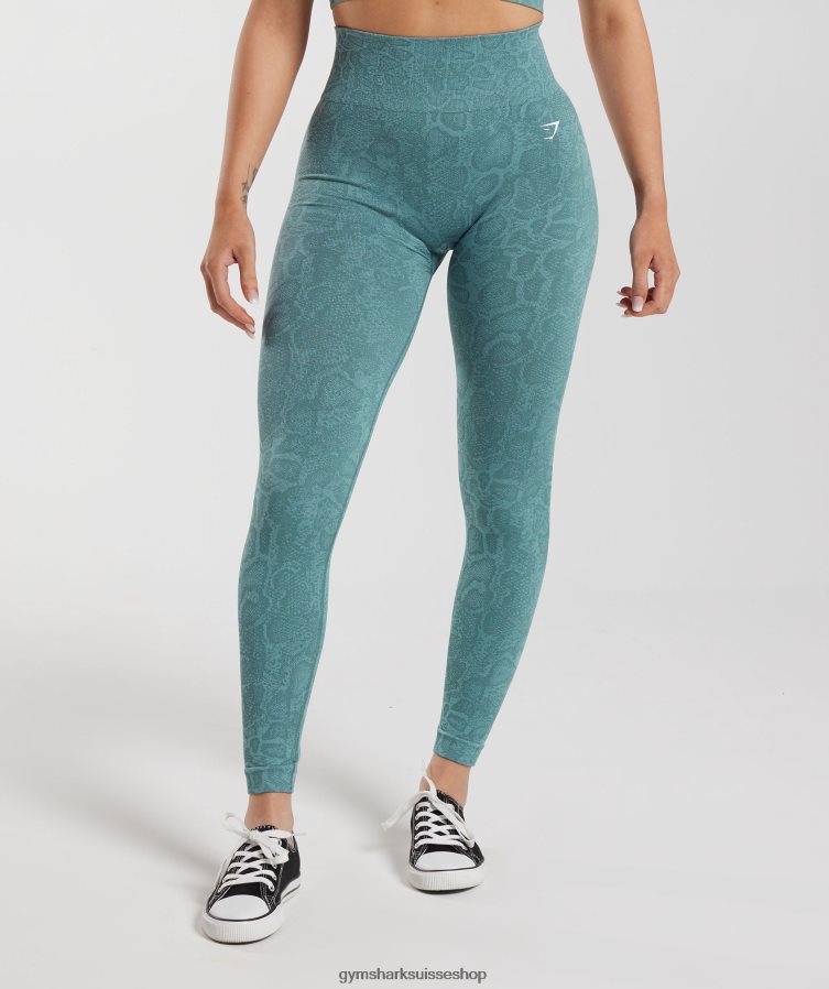 ch Gymshark femmes adapter des leggings sans couture pour animaux bleu iceberg/bleu tonnerre 02FP6T253 vêtements