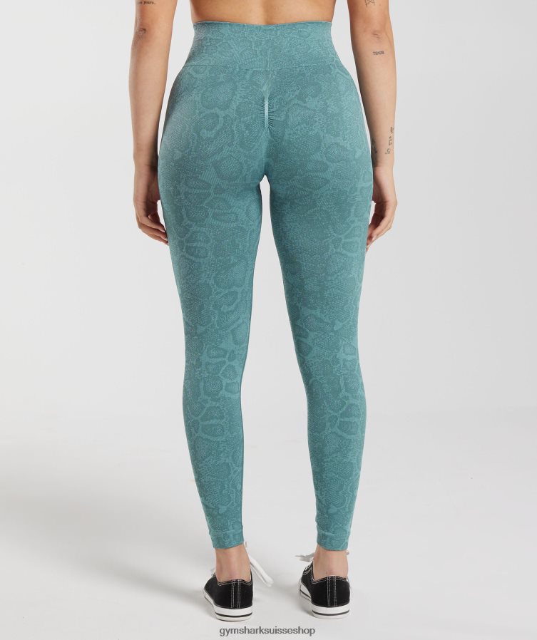 ch Gymshark femmes adapter des leggings sans couture pour animaux bleu iceberg/bleu tonnerre 02FP6T253 vêtements