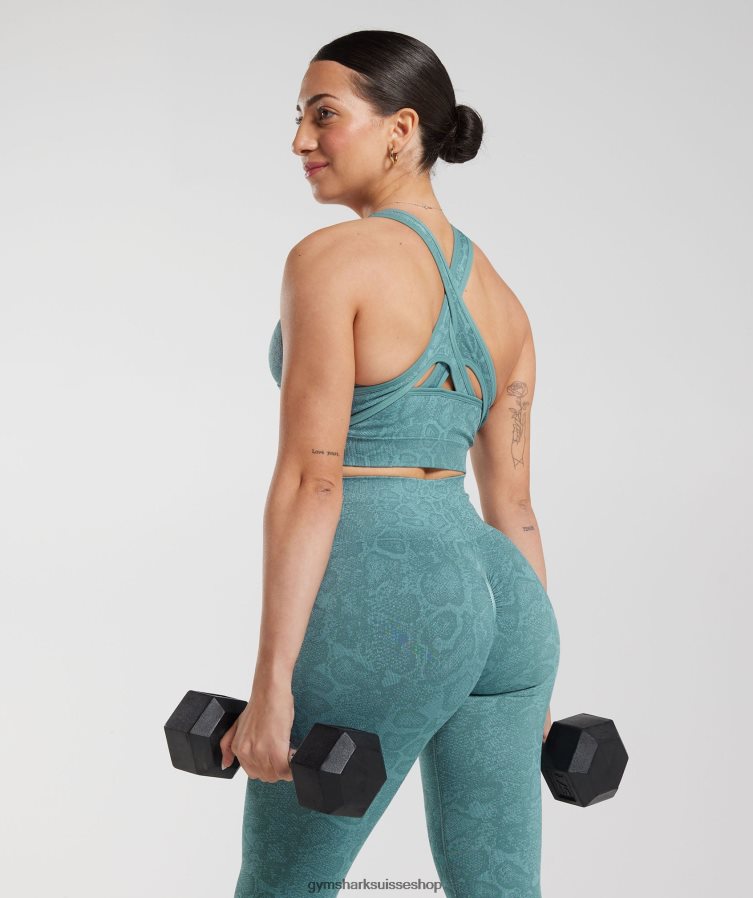 ch Gymshark femmes adapter des leggings sans couture pour animaux bleu iceberg/bleu tonnerre 02FP6T253 vêtements