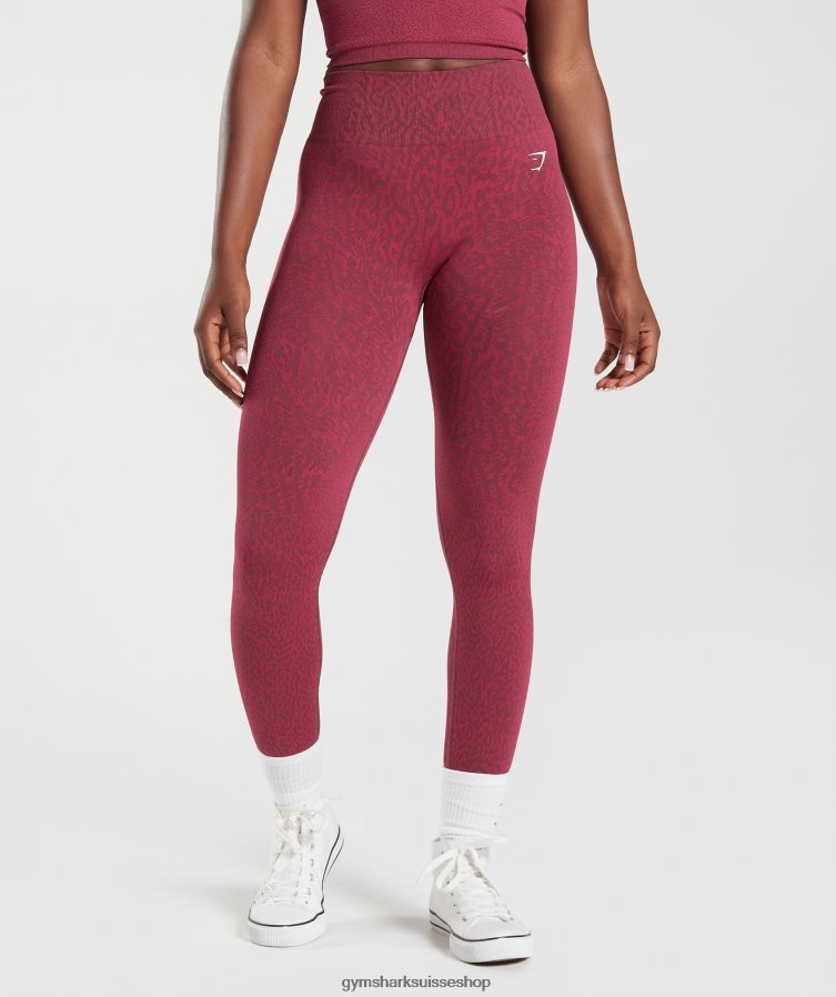 ch Gymshark femmes adapter des leggings sans couture pour animaux récif | brun cerise 02FP6T299 vêtements