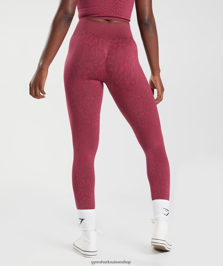 ch Gymshark femmes adapter des leggings sans couture pour animaux récif | brun cerise 02FP6T299 vêtements