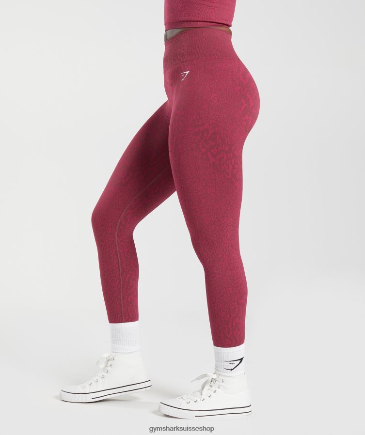 ch Gymshark femmes adapter des leggings sans couture pour animaux récif | brun cerise 02FP6T299 vêtements