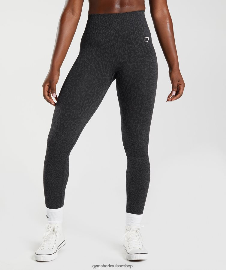 ch Gymshark femmes adapter des leggings sans couture pour animaux récif | noir 02FP6T298 vêtements