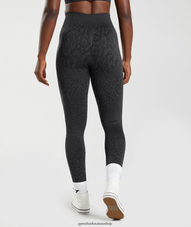 ch Gymshark femmes adapter des leggings sans couture pour animaux récif | noir 02FP6T298 vêtements