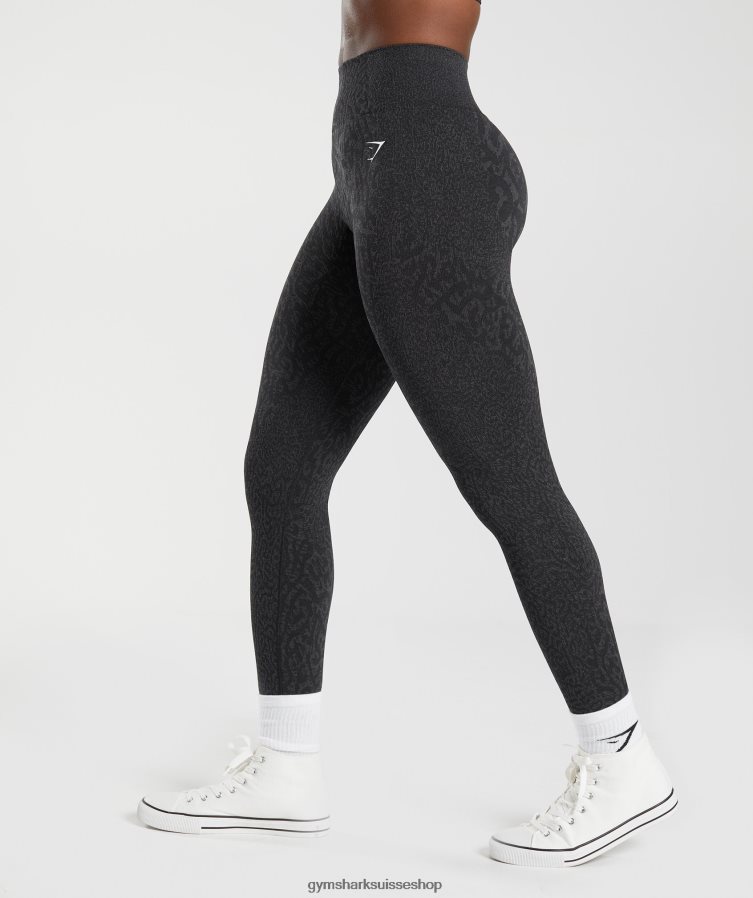 ch Gymshark femmes adapter des leggings sans couture pour animaux récif | noir 02FP6T298 vêtements