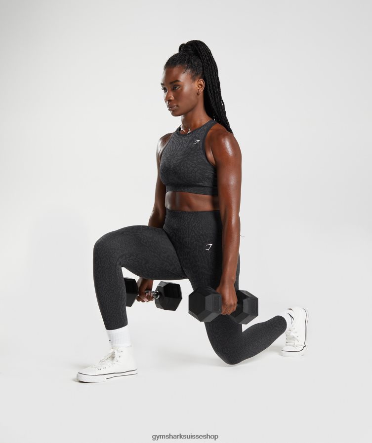 ch Gymshark femmes adapter des leggings sans couture pour animaux récif | noir 02FP6T298 vêtements