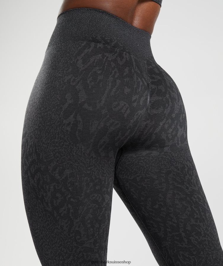 ch Gymshark femmes adapter des leggings sans couture pour animaux récif | noir 02FP6T298 vêtements
