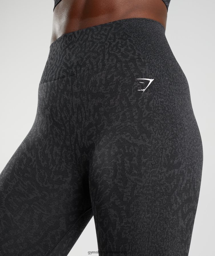 ch Gymshark femmes adapter des leggings sans couture pour animaux récif | noir 02FP6T298 vêtements