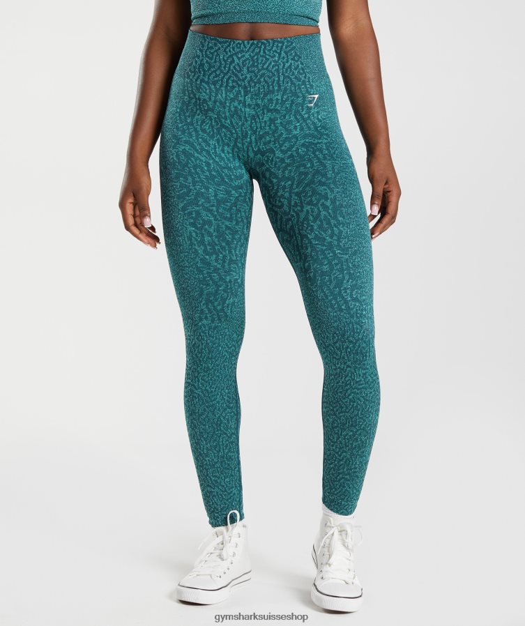 ch Gymshark femmes adapter des leggings sans couture pour animaux récif | sarcelle d'hiver 02FP6T292 vêtements