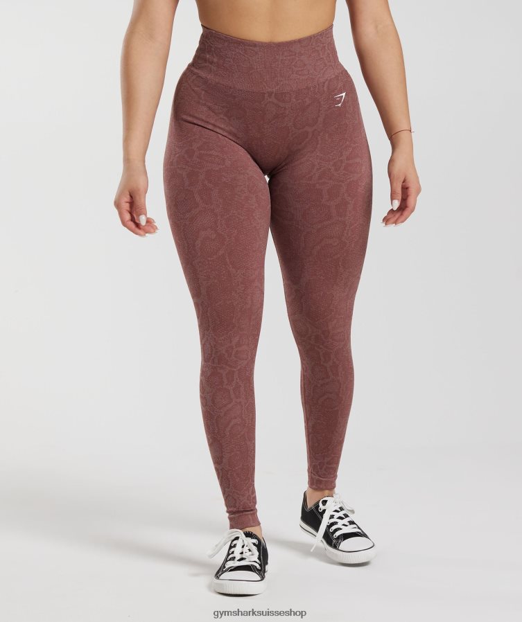ch Gymshark femmes adapter des leggings sans couture pour animaux rose poudré moderne/marron magenta 02FP6T238 vêtements