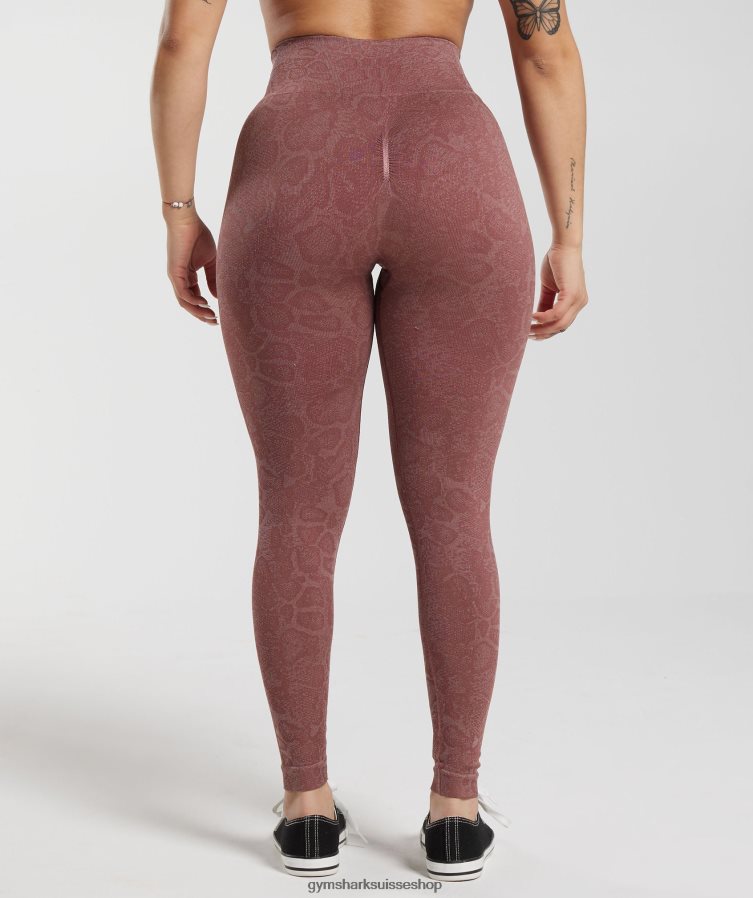 ch Gymshark femmes adapter des leggings sans couture pour animaux rose poudré moderne/marron magenta 02FP6T238 vêtements