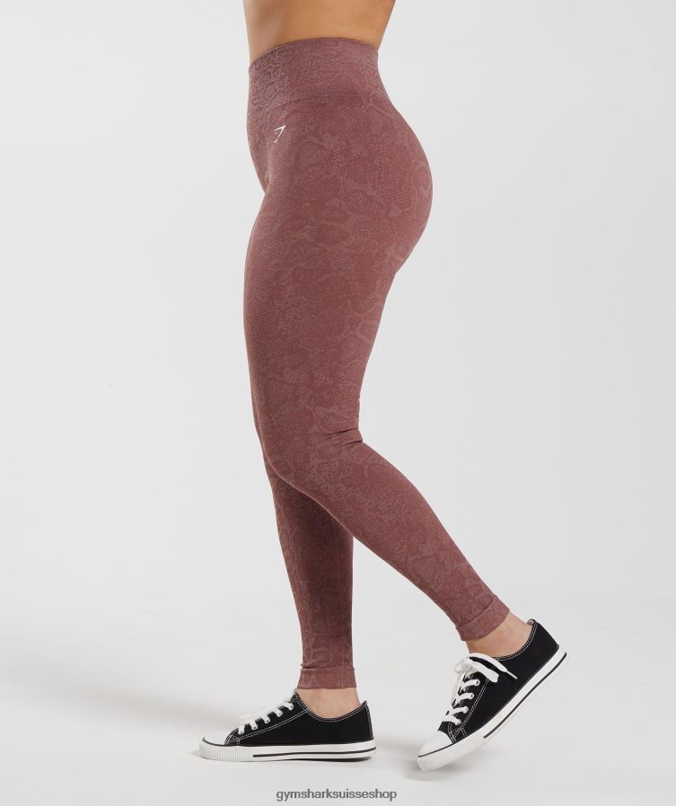 ch Gymshark femmes adapter des leggings sans couture pour animaux rose poudré moderne/marron magenta 02FP6T238 vêtements