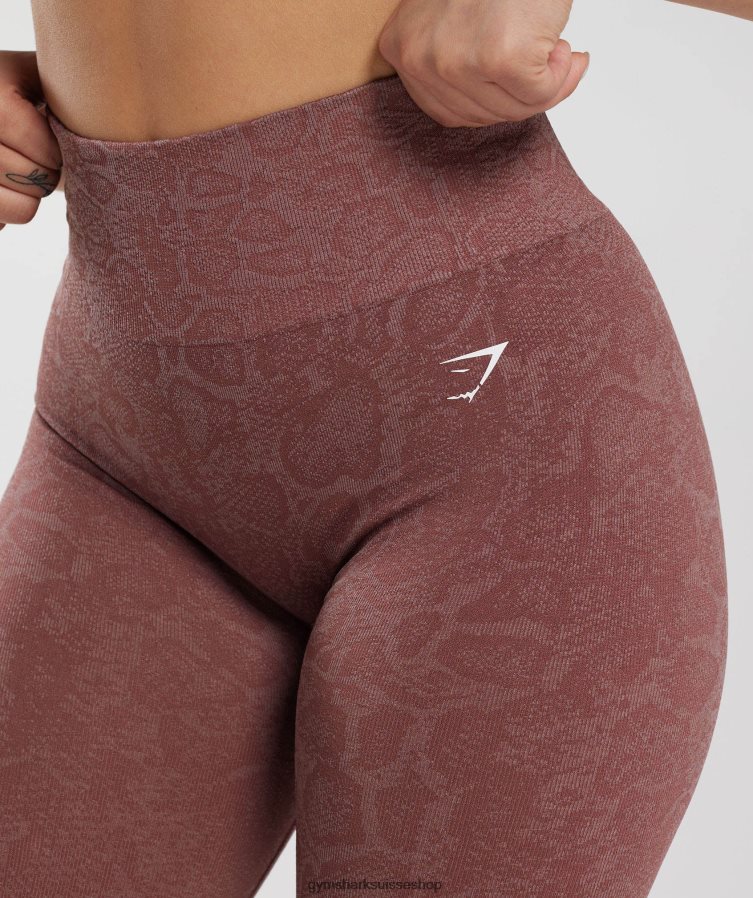 ch Gymshark femmes adapter des leggings sans couture pour animaux rose poudré moderne/marron magenta 02FP6T238 vêtements