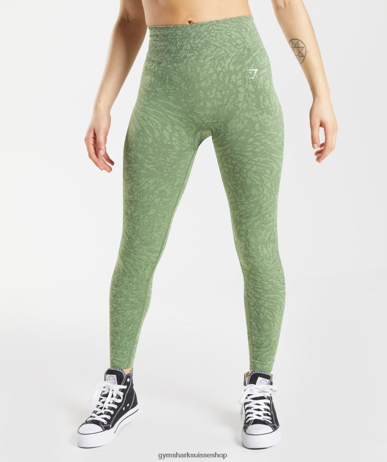 ch Gymshark femmes adapter des leggings sans couture pour animaux sauvage | vert iguane 02FP6T307 vêtements