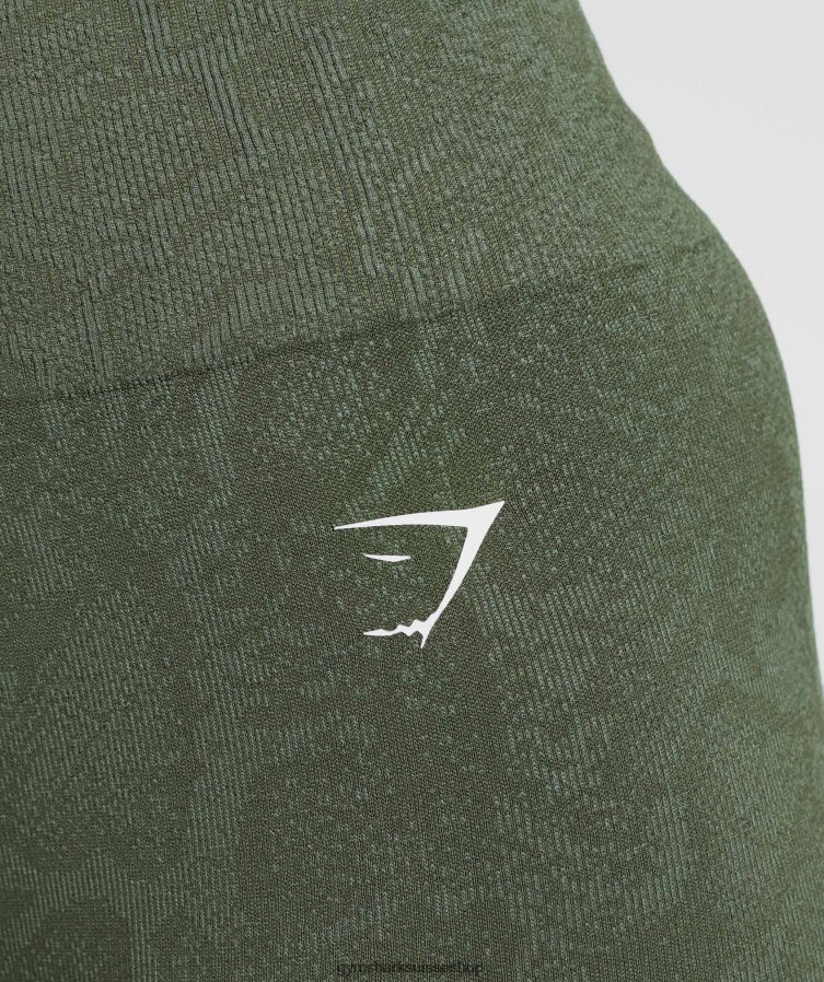 ch Gymshark femmes adapter des leggings sans couture pour animaux vert saule/noyau d\'olive 02FP6T271 vêtements