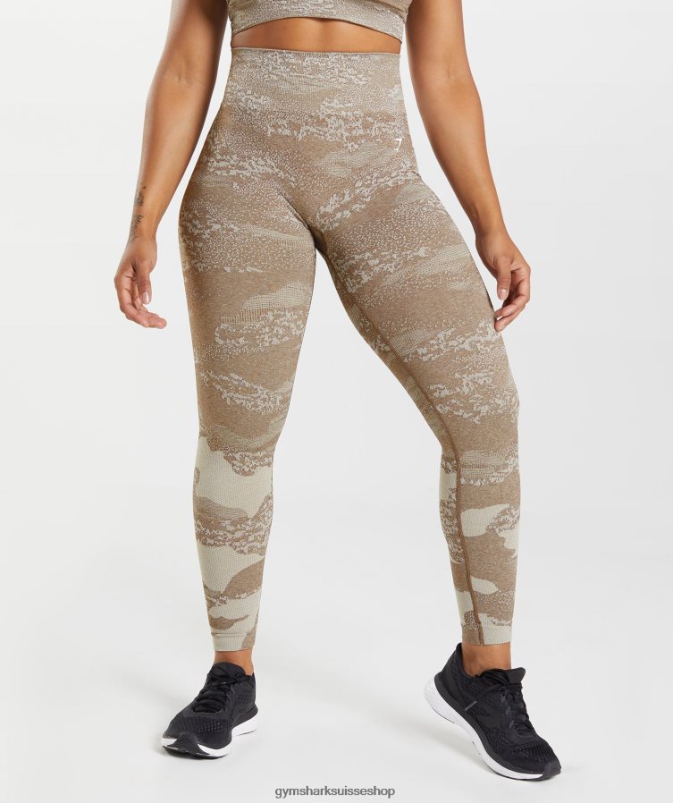 ch Gymshark femmes adapter le legging sans couture camouflage gris caillou/brun âme 02FP6T325 vêtements