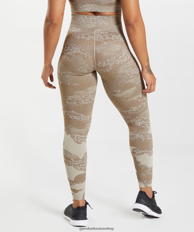 ch Gymshark femmes adapter le legging sans couture camouflage gris caillou/brun âme 02FP6T325 vêtements