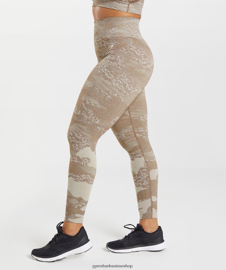 ch Gymshark femmes adapter le legging sans couture camouflage gris caillou/brun âme 02FP6T325 vêtements
