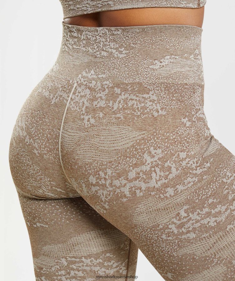 ch Gymshark femmes adapter le legging sans couture camouflage gris caillou/brun âme 02FP6T325 vêtements