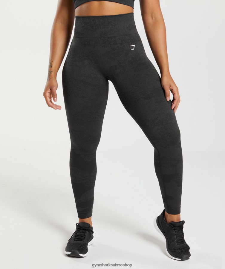 ch Gymshark femmes adapter le legging sans couture camouflage noir/gris onyx 02FP6T301 vêtements