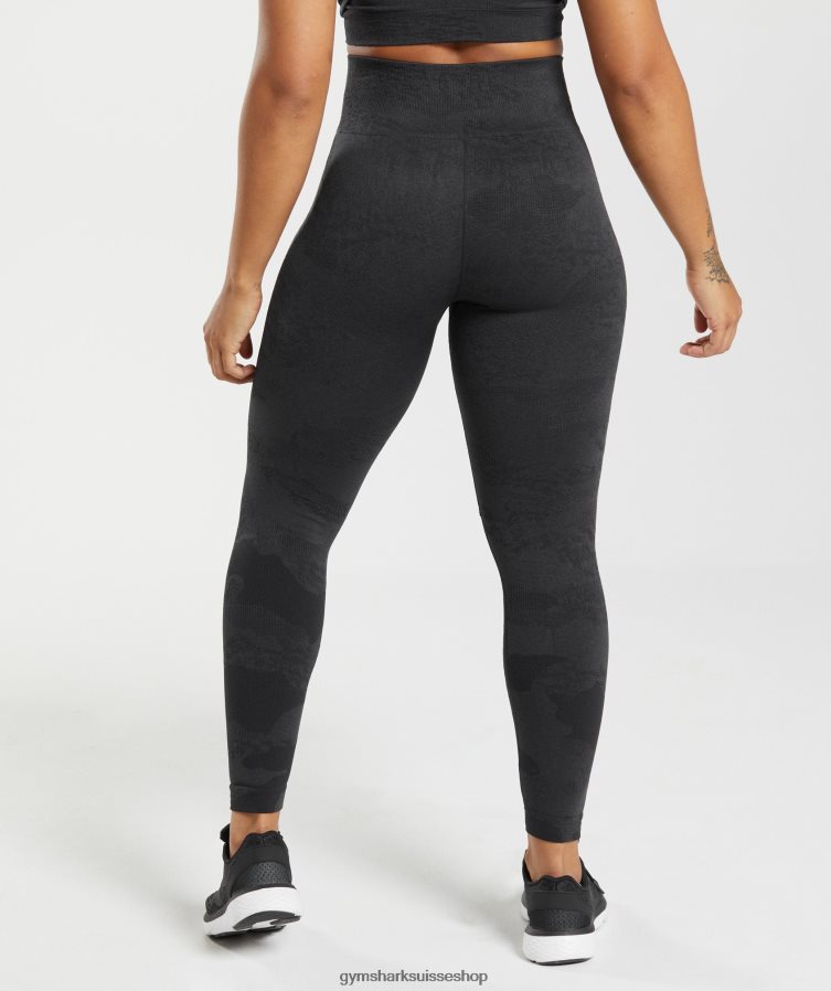 ch Gymshark femmes adapter le legging sans couture camouflage noir/gris onyx 02FP6T301 vêtements