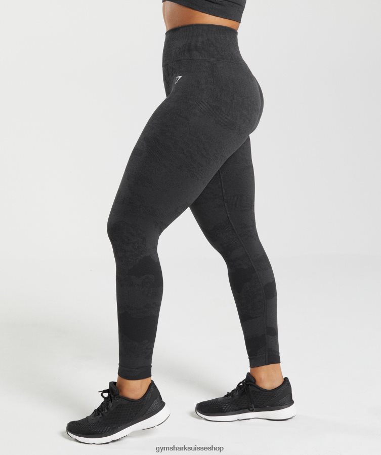 ch Gymshark femmes adapter le legging sans couture camouflage noir/gris onyx 02FP6T301 vêtements