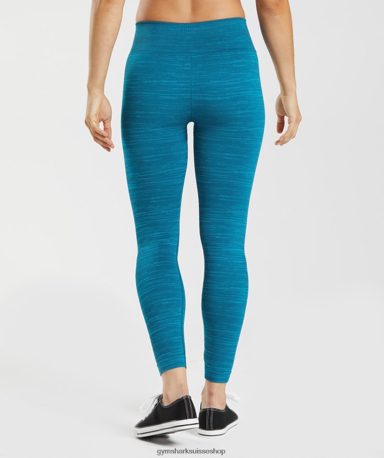 ch Gymshark femmes adapter le legging sans couture chiné bleu atlantique/bleu requin 02FP6T291 vêtements