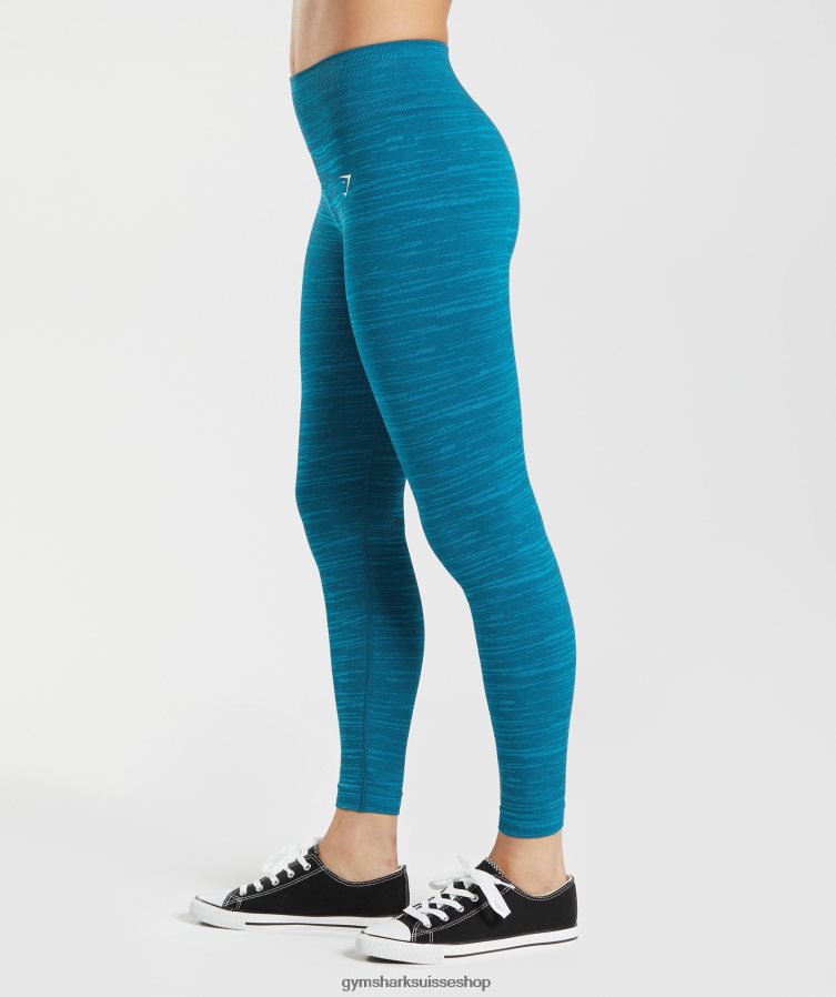ch Gymshark femmes adapter le legging sans couture chiné bleu atlantique/bleu requin 02FP6T291 vêtements